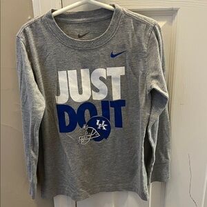 Nike Kids Gray and Blue Long Sleeve Tee